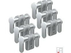 Basi - Universal-Blindzylinder - BZU 100 - Einstellbereich 84-150 mm - Matt vernickelt - Für FH Türen zugelassen - 6er Set