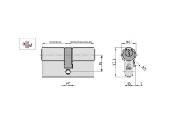Basi - V50 - Profil-Doppelzylinder - 30/40 mm - Verschiedenschließend - Not- und Gefahrenfunktion