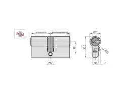 Basi - V55 - Profil-Doppelzylinder - 40/45 mm - Verschiedenschließend - Not- und Gefahrenfunktion