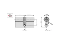 Basi - V50 - Profil-Kurzzylinder - 27/27 mm - Verschiedenschließend - Not- und Gefahrenfunktion