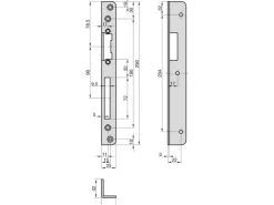 Basi - Winkelschließblech - WS 950 - nickel-Silber - Rund - 250x25x3 mm - DIN Links - 9508-0002
