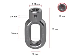 Bauheld Markisenöse Zink 10 mm für Fleischerhaken