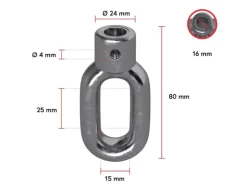 Bauheld Markisenöse Zink 16 mm für Fleischerhaken