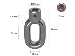 Bauheld Markisenöse Zink 15 mm für Fleischerhaken
