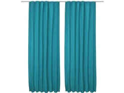 Beautissu Amelie TK Vorhang mit Kräuselband 140x245cm Türkis 2tlg