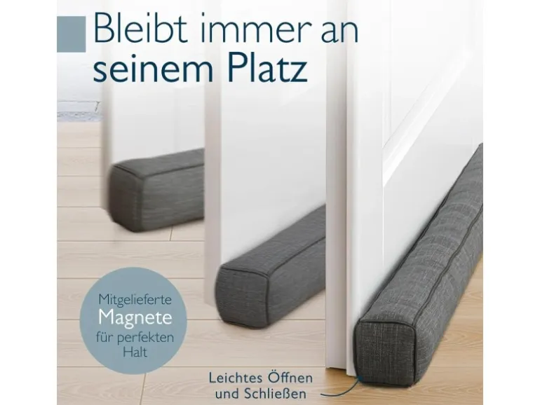 Beautissu Levante MM Zugluftstopper 6,5x90cm Dunkelgrau 2tlg