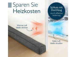 Beautissu Levante OM Zugluftstopper 6,5x130cm Dunkelgrau