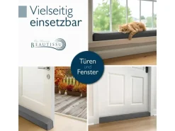 Beautissu Marin MM Zugluftstopper 6,5x100cm Anthrazit