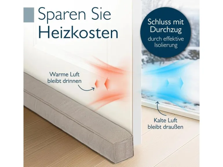 Beautissu Marin OM Zugluftstopper 6,5x130cm Hellgrau