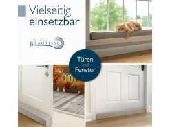 Beautissu Marin OM Zugluftstopper 6,5x140cm Hellgrau