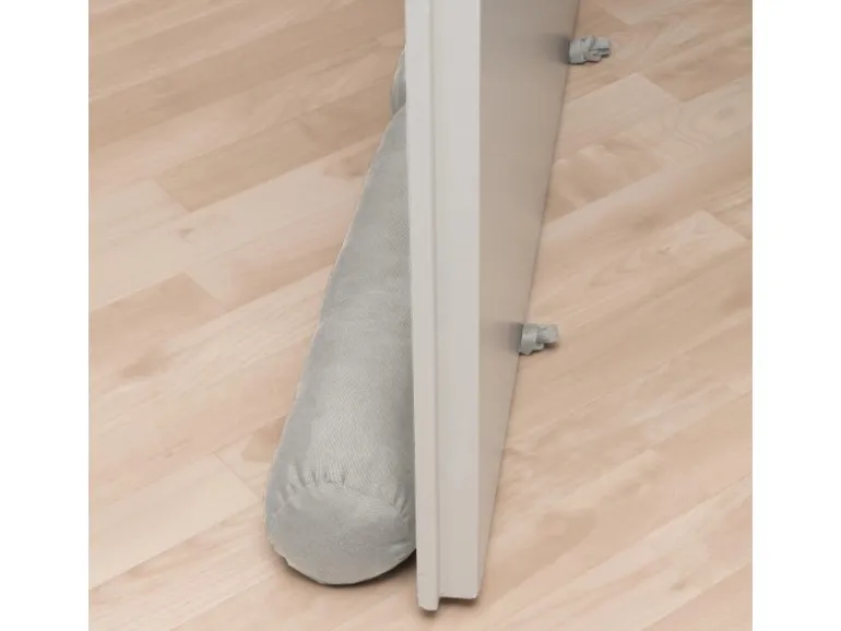 Beautissu Viento Zugluftstopper 10x100cm Hellgrau