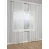 Bennetti Schal mit Gardinenband Dolly-Voile Rankenstickerei Natur 140 x 245 cm