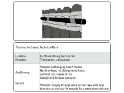 Bennetti Schal mit Gardinenband Dolly-Voile Rankenstickerei Natur 140 x 245 cm