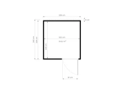 Bertilo Holz-Gartenhaus Cubus 2 Natur 226 cm x 234 cm FSC®