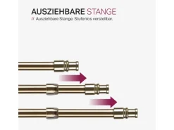 Bestlivings Cafehausstangen Messing Gold 125 bis 225 cm & Klemmträger