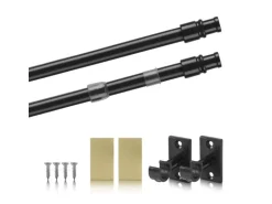 Bestlivings Cafehausstangen Schwarz 75 bis 125 cm