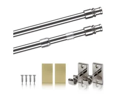 Bestlivings Cafehausstangen Glänzend Silber 50 bis 75 cm