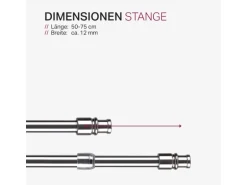 Bestlivings Cafehausstangen Glänzend Silber 50 bis 75 cm