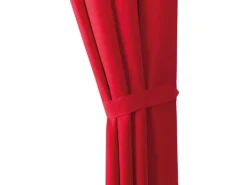 Bestlivings 2er Set Dekoschal EllenSchlaufe mit Raffhalter & Haken 140 x 245 cm Rot