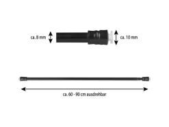 Bestlivings Klemmstangen mit Schraubtechnik Schwarz 60 bis 90 cm 2er Pack