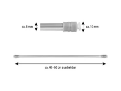 Bestlivings Klemmstangen mit Schraubtechnik Matt Silber 40 bis 60 cm 4er Pack