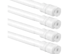 Bestlivings Klemmstangen mit Schraubtechnik Weiß 100 bis 140 cm 4er Pack