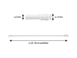 Bestlivings Klemmstangen mit Schraubtechnik Weiß 60 bis 90 cm 2er Pack