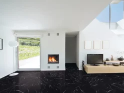 Bodenfliese Feinsteinzeug Nero Schwarz 60 cm x 30 cm