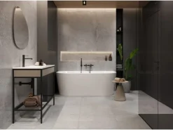 Bodenfliese Feinsteinzeug Grau Matt 59,8 cm x 119,8 cm