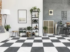 Bodenfliese Feinsteinzeug Mare Schwarz Glasiert Matt 60 cm x 60 cm