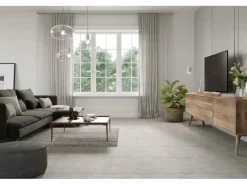 Bodenfliese Feinsteinzeug Dallas Grau Glasiert Matt 60,6 cm x 60,6 cm