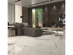 Bodenfliese Statuario Classic Feinsteinzeug Weiß Poliert 60 cm x 60 cm