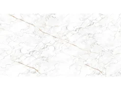 Bodenfliese Wave Feinsteinzeug Marmor White Glasiert Poliert 60 cm x 120 cm