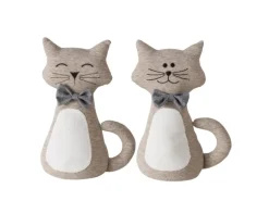 Boltze Home Türstopper Kitty 2-fach Sortiert 31 cm x 9 cm x 11 cm Beige-Weiß