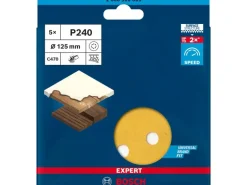 Bosch Schleifblatt Expert C470 mit 8 Löchern für Exzenterschleifer 5 Stk P240