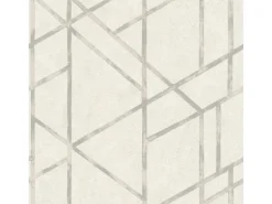 Bricoflor Art Déco Tapete in Weiß Silber 20er Jahre Vliestapete in Betonoptik Helle Mustertapete Geometrisch für Schlafzimmer