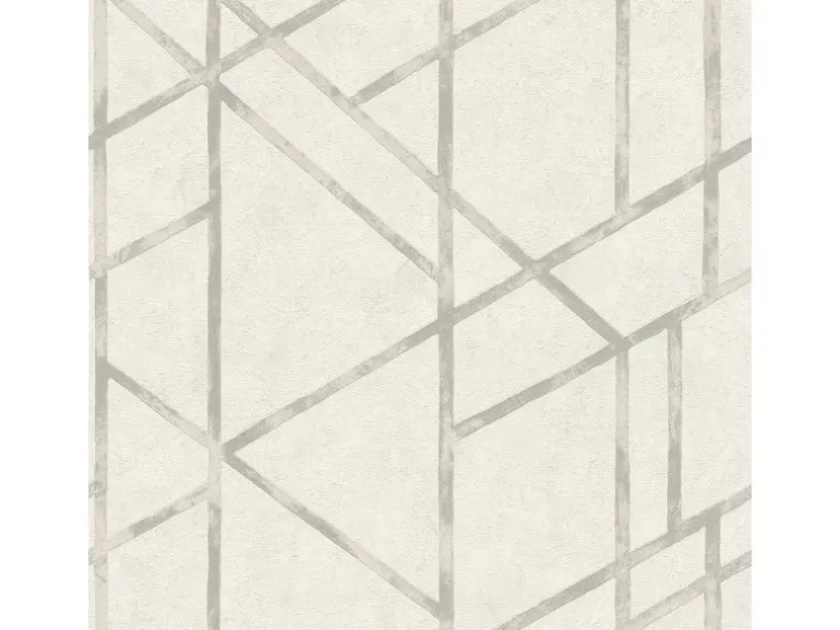 Bricoflor Art Déco Tapete in Weiß Silber 20er Jahre Vliestapete in Betonoptik Helle Mustertapete Geometrisch für Schlafzimmer