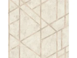 Bricoflor Art Déco Tapete Creme Gold Elegante Vliestapete Geometrisch für Schlafzimmer und Wohnzimmer Vlies Betontapete