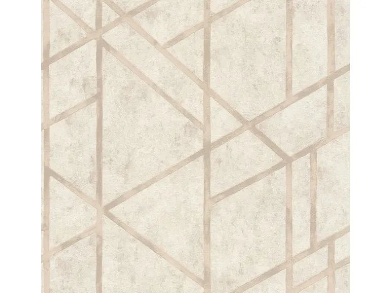 Bricoflor Art Déco Tapete Creme Gold Elegante Vliestapete Geometrisch für Schlafzimmer und Wohnzimmer Vlies Betontapete