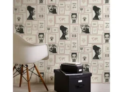 Bricoflor Bilderrahmen Tapete für Jugendzimmer Von Mädchen und Schlafzimmer Mode Vliestapete mit Metallic Effekt in Altrosa