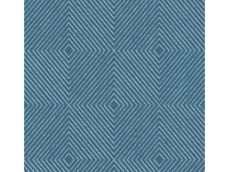 Bricoflor Blaue Tapete mit Rautenmuster Metallic Vliestapete Geometrisch Ideal für Jugendzimmer und Schlafzimmer