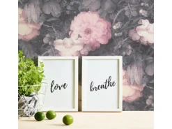 Bricoflor Blumen Tapete Gemalt Vintage Blumentapete in Rosa Grau für Esszimmer und Schlafzimmer Romantische Vliestapete mit Rosen Im Gemälde Stil