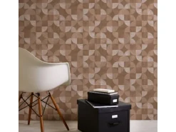 Bricoflor Braune Tapete Geometrisches Muster Retro Vliestapete Im 70er Jahre Stil Ideal für Küche und Wohnzimmer