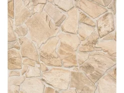 Bricoflor Bruchstein Tapete in 3D Optik Beige Creme Maritime Vliestapete in Steinoptik Naturstein Wandtapete für Küche und Flur