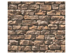 Bricoflor 3D Stein Tapeten Panel Selbstklebende Tapete in Steinoptik in Braun Vliestapete Ideal für Wohnzimmer und Schlafzimmer