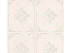 Bricoflor Elegante Tapete in Fliesenoptik Helle Vliestapete mit Textil Fliesen Design Edel Vlies Textiltapete mit Kachel Muster für Ess und Wohnzimmer