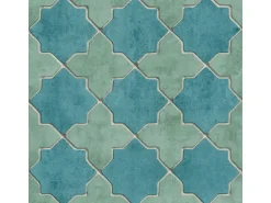 Bricoflor Fliesen Tapete Blau Türkis Orientalische Vlies Fliesentapete in Mosaik Optik Marokkanisch Arabische Vliestapete in Fliesenoptik für Küche