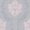 Bricoflor Neobarock Tapete Grau Rosa Elegante Vlies Barocktapete Modern für Schlafzimmer und Flur Ornament Vliestapete in Textil Optik mit Vinyl
