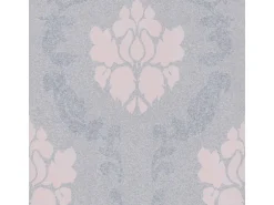 Bricoflor Neobarock Tapete Grau Rosa Elegante Vlies Barocktapete Modern für Schlafzimmer und Flur Ornament Vliestapete in Textil Optik mit Vinyl