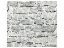 Bricoflor Selbstklebende Tapete in Steinoptik Mauertapete als Panel Ideal für Küche und Wohnzimmer Stein Vliestapete in Hellgrau und Weiß